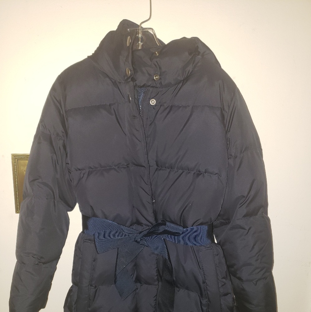 SOLD-Girls Crewcuts Navy Belted Puffer
